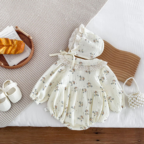Baby Floral Doll Collar Romper Clothes