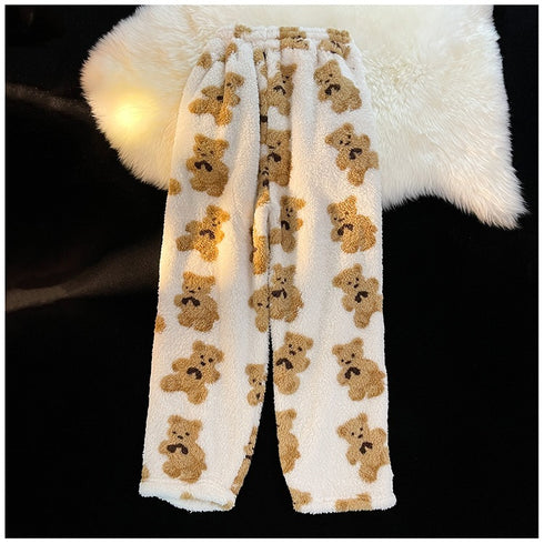 Kids Loose Printed Woollen Trousers
