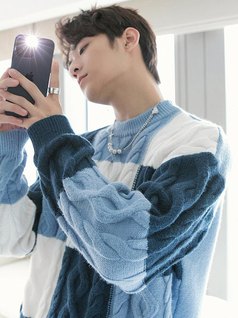 Crewneck Checkerboard Sweater