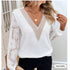 Women's Clothing Long Sleeve V-neck Stitching Shirt