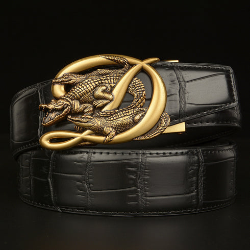 Crocodile Buckle Belt Made of pure Cowhide
