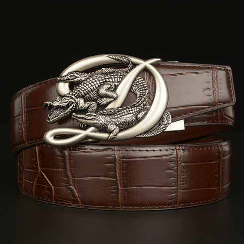Crocodile Buckle Belt Made of pure Cowhide