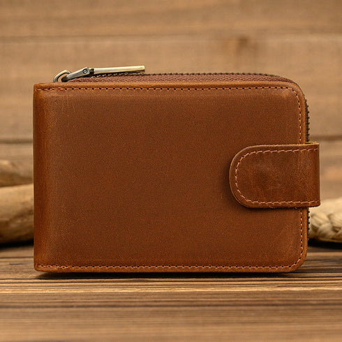 Men's Horse Leather Zipper Wallet