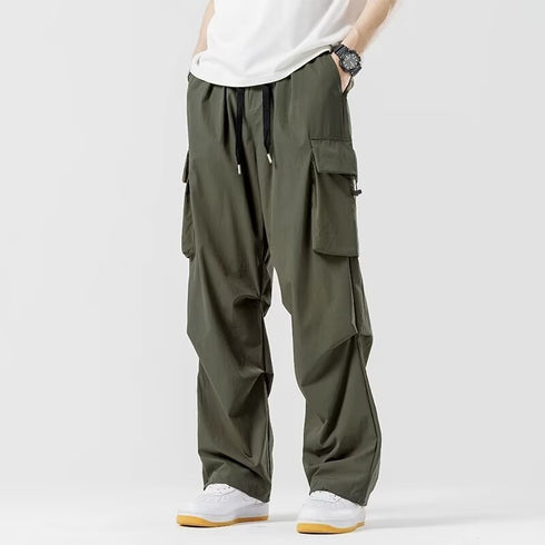 Straight Wide-leg Cargo Pants