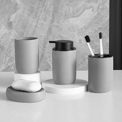 Matte Black Bathroom Accessories Set