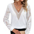 Women's Clothing Long Sleeve V-neck Stitching Shirt
