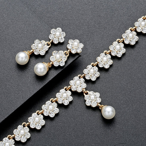 Pearl Flower Jewellery Set