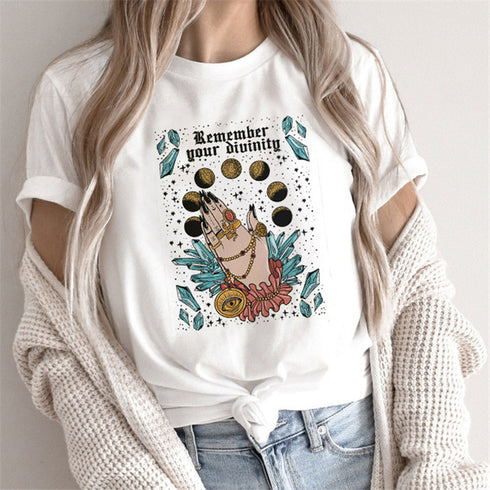Women Print T-shirts Female Cartoon Tops