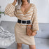 Women's Long Sleeve Striped Sweater Dress