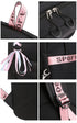 Black-pink USB Charging Student Backpack