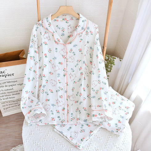 Women's Pure Cotton Spring Crepe Shirt Trousers