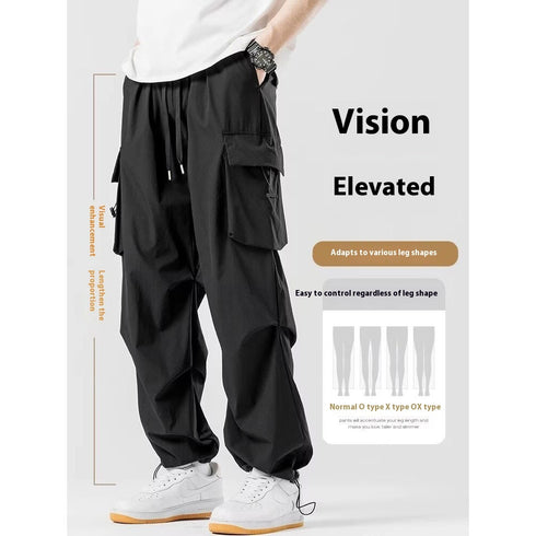 Straight Wide-leg Cargo Pants