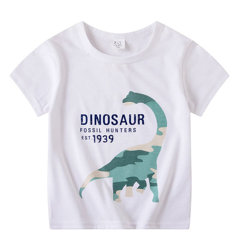 Kids Print Round Neck Short Sleeve T-shirt