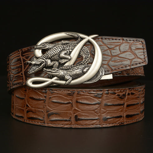 Crocodile Buckle Belt Made of pure Cowhide