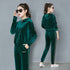 Women's Wide Leg Velvet Tracksuit