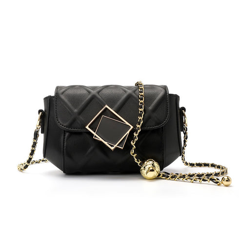 Cowhide Shoulder Messenger Small Golden Ball Bag