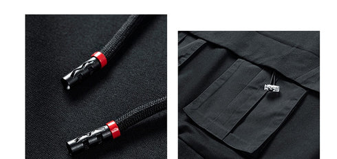 Men casual Black Pocketed Hoodie