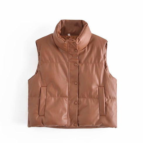 Casual Leather Vest Jacket