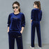 Women's Wide Leg Velvet Tracksuit