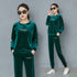 Women's Wide Leg Velvet Tracksuit