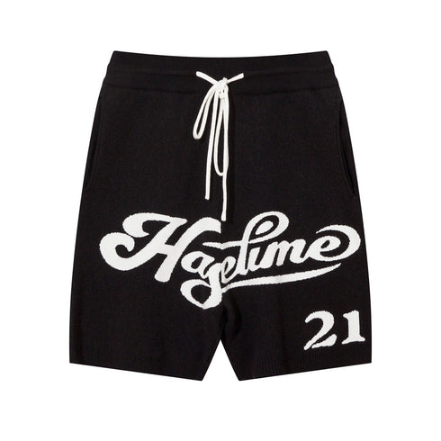Jacquard Letter Wool Shorts For Men