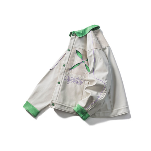 Embroidered Leather Jacket