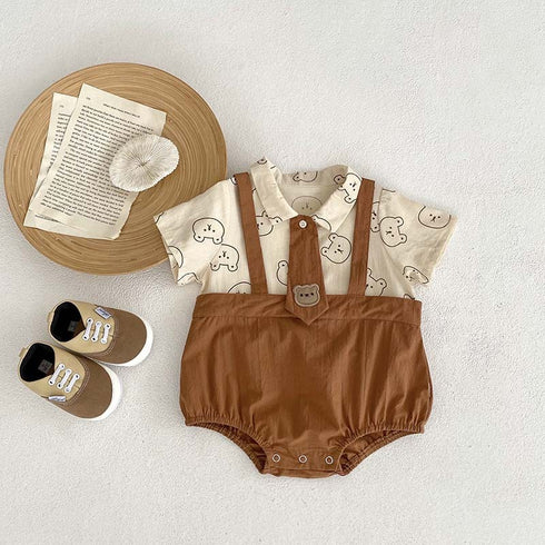 Babies Printed Contrast Color Romper