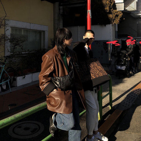 Women's Loose Trendy Leather Jacket