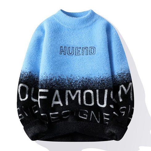 Men's Half Turtleneck Fleece Thickened Sweater