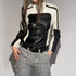 Patchwork Slim Leather Jacket