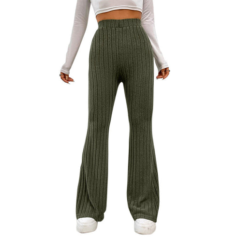 Women's High Waist Knitted Trousers