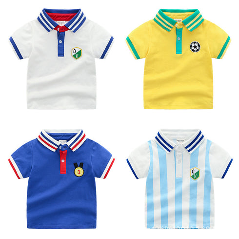 Children's Lapel Polo Sleeves Shirt