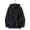 Men casual Black Pocketed Hoodie