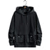 Men casual Black Pocketed Hoodie