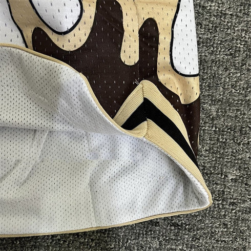 Men Flame Double Layer Mesh Style Shorts