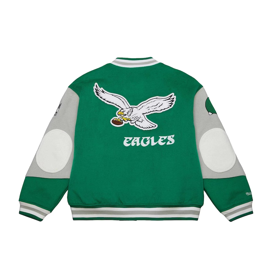 Mitchell & Ness Philadelphia Eagles NWT Princess Diana Varsity Jacket NFL 90's Letterman Jersey REPLICA