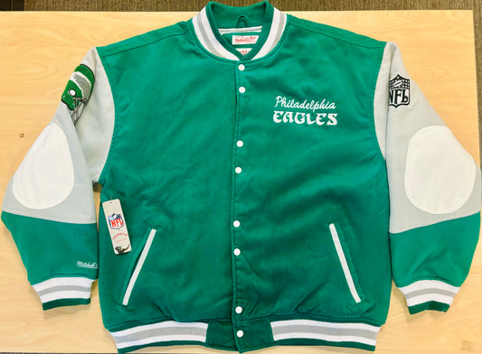 Authentic Mitchell & Ness Philadelphia Eagles NWT Princess Diana Varsity Jacket NFL 90's Letterman Jacket