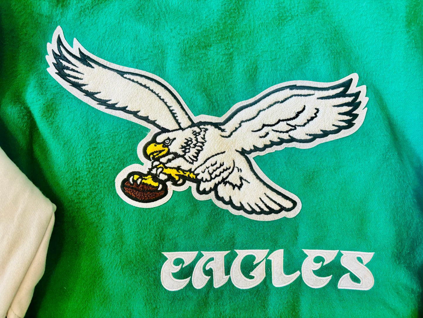 Authentic Mitchell & Ness Philadelphia Eagles NWT Princess Diana Varsity Jacket NFL 90's Letterman Jacket